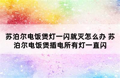 苏泊尔电饭煲灯一闪就灭怎么办 苏泊尔电饭煲插电所有灯一直闪